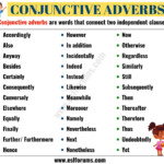 Conjunctive Adverbs Important List And Examples In English ESL Forums