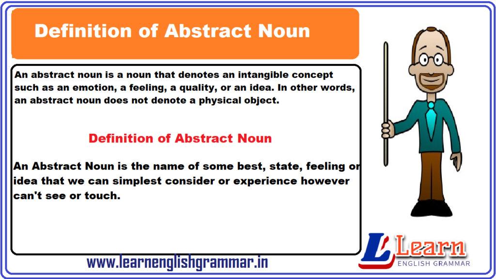 Definition Of Abstract Noun In Hindi And English Examples