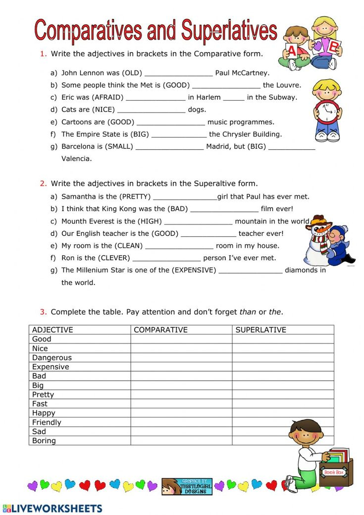 Comparative And Superlative Adverbs Worksheets With Answers