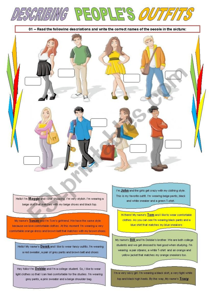 Describing People s Outfits ESL Worksheet By Talles Melo