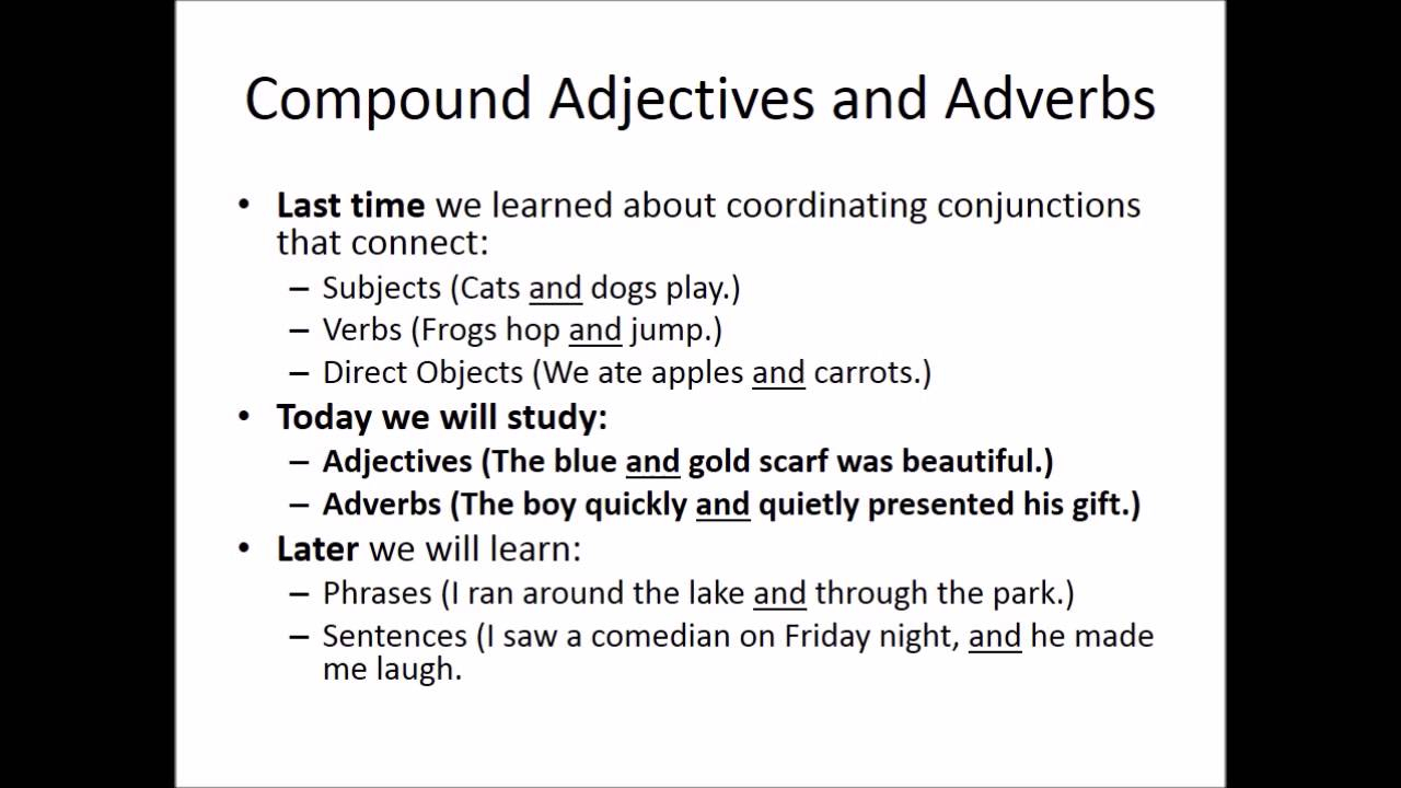 Diagramming Compound Adjectives And Adverbs YouTube