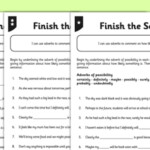 Differentiated Adverbs Of Possibility Finish The Sentences