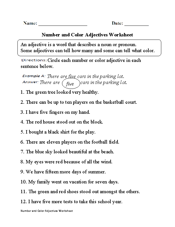 Englishlinx Adjectives Worksheets Adjective Worksheet Nouns 