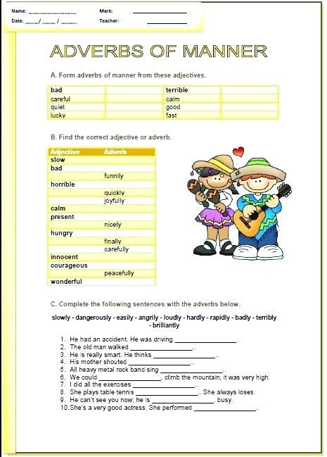 Find The Adverb Worksheets Worksheet 7th Grade Pdf Identifying Adverbs 