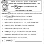 Free Adverb Worksheet 2nd Grade Worksheets Third Grade Grammar