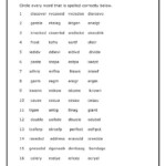 Grade 4 List 1 Circle The Correct Spelling Spelling Worksheets