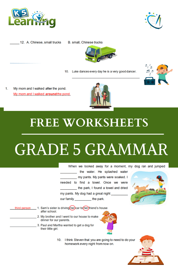 Grammar Worksheets For Grade 5 In 2021 Grammar Worksheets 