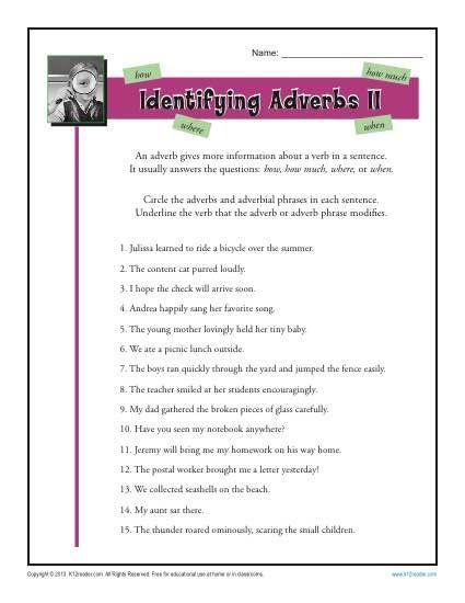 Identifying Adverbs II Adverbs Worksheet Adverbs Parts Of Speech 