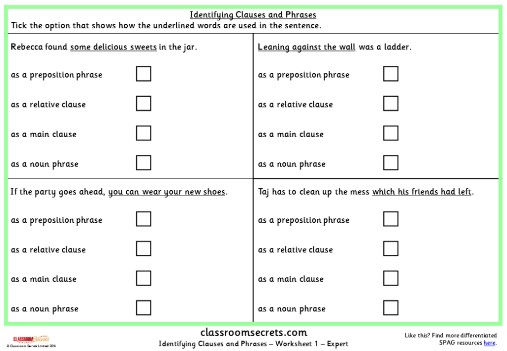 Adverb Dependent Clause Worksheet AdverbWorksheets