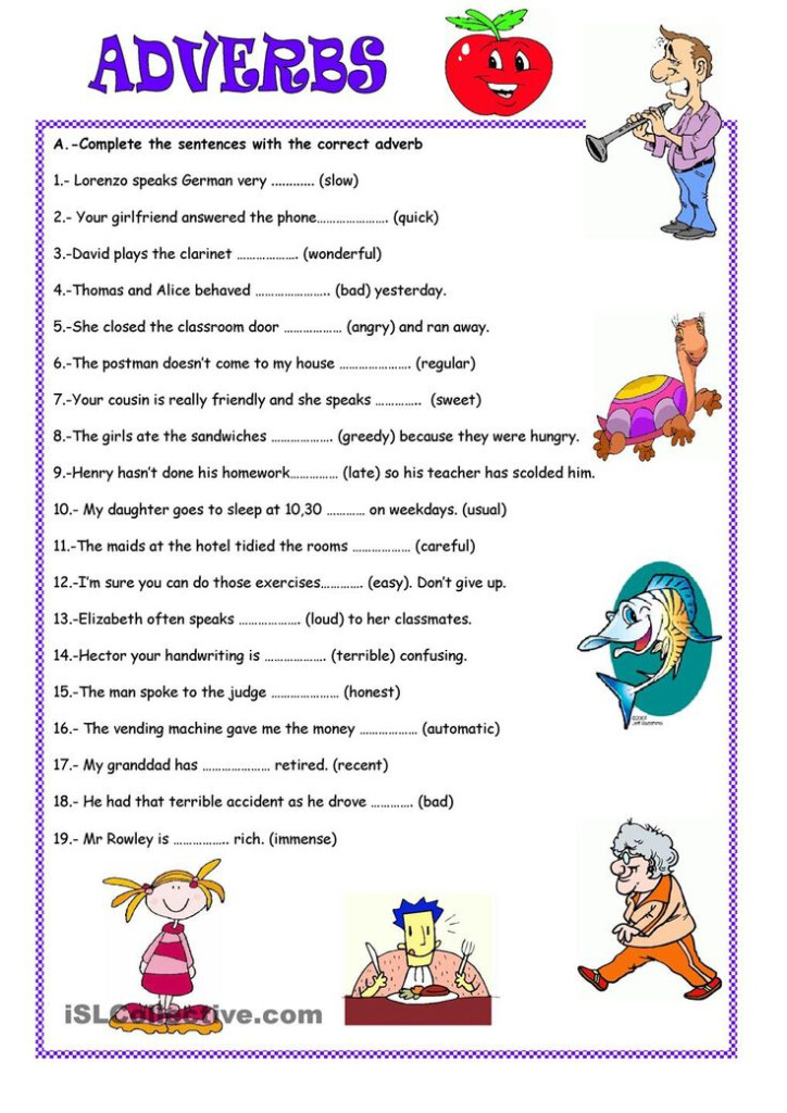 Images For Adverbs Worksheets English Writing Skills Adverbs 