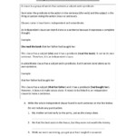 Independent And Subordinate Clauses Worksheet