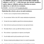 Infinitive Phrase Worksheet