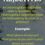 Interrogative Adjectives English Vocabulary Words Adjectives