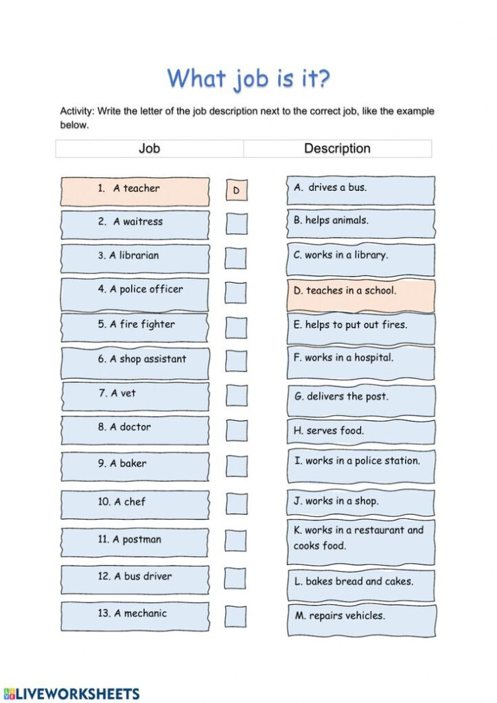 Jobs And Occupations Online Worksheet For Grade 2 You Can Do The 