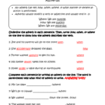 Modifying Adverbs Worksheet