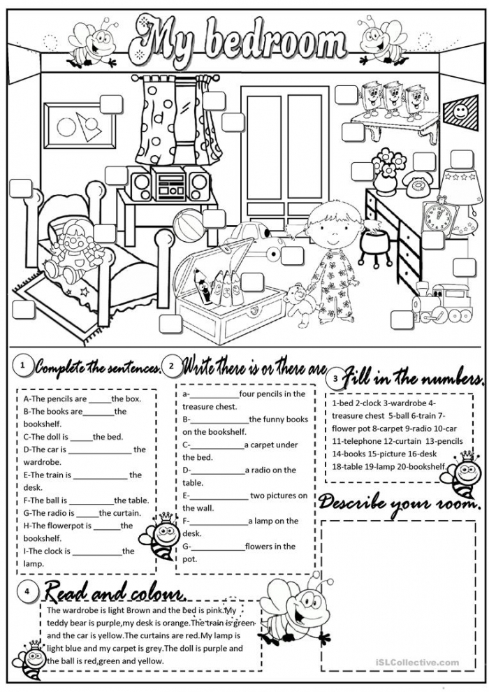 My Bedroom Worksheets 99Worksheets