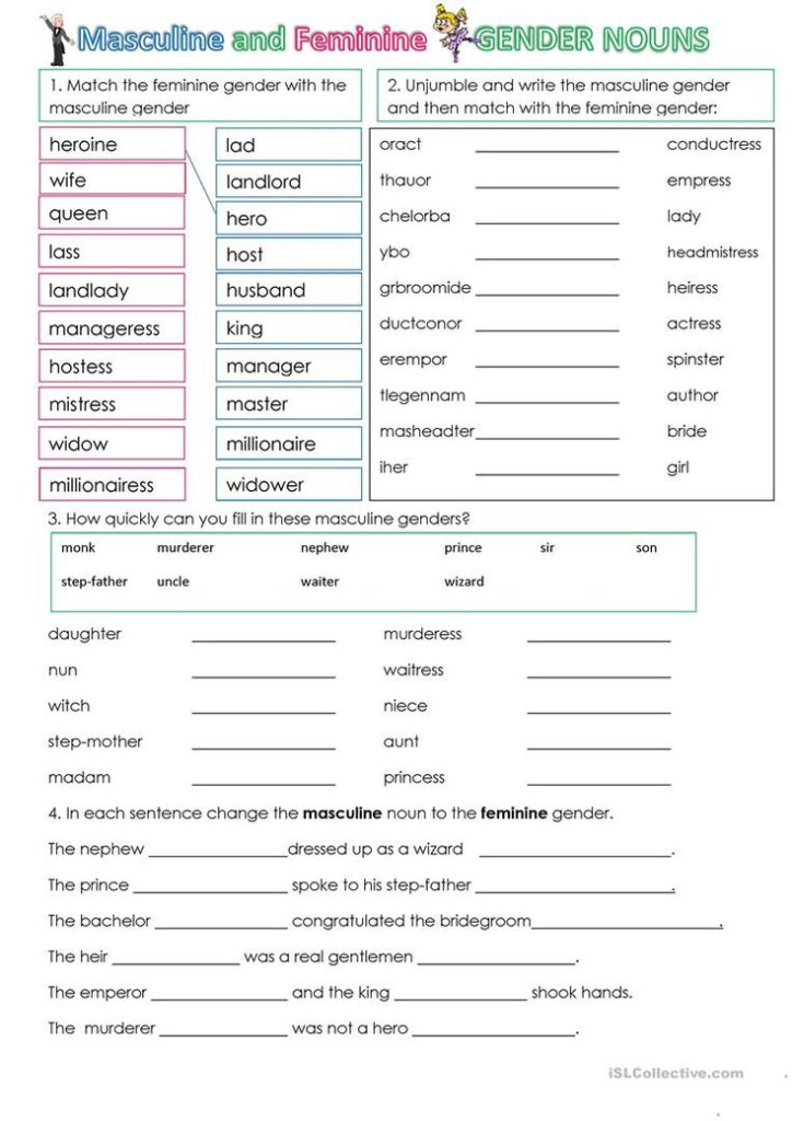 Nouns Gender English ESL Worksheets For Distance Learning And 