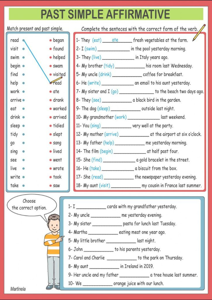 Past simple affirmative Worksheet In 2021 Simple Past Tense English 