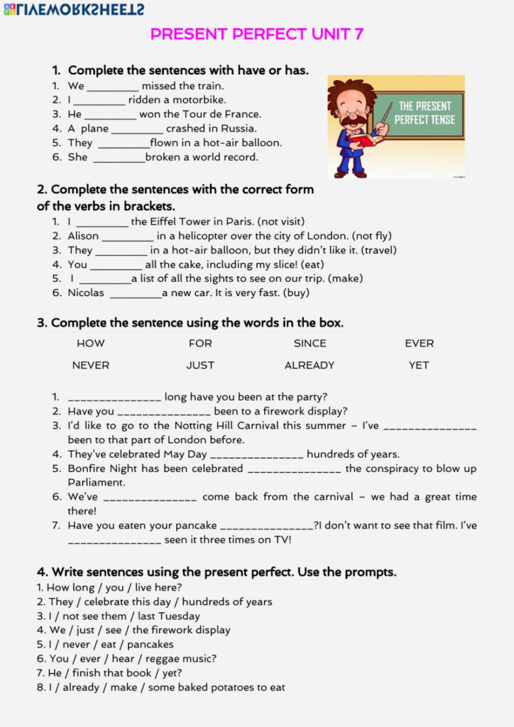 Pdf Online Exercise Present Perfect