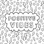 Positive Vibes Aesthetics Coloring Page Printable