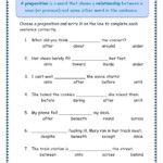 Preposition Worksheets For Grade 5 With Answers Worksheets Master