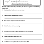 Printable Double Negative Worksheets Ela Worksheets Sentences