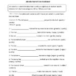 Regular Adverbs Worksheets Adverbs That Tell How Worksheet