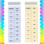 Regular Irregular Verb List Worksheet