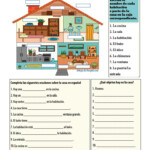 Rooms And Parts Of The House In Spanish PDF Worksheet