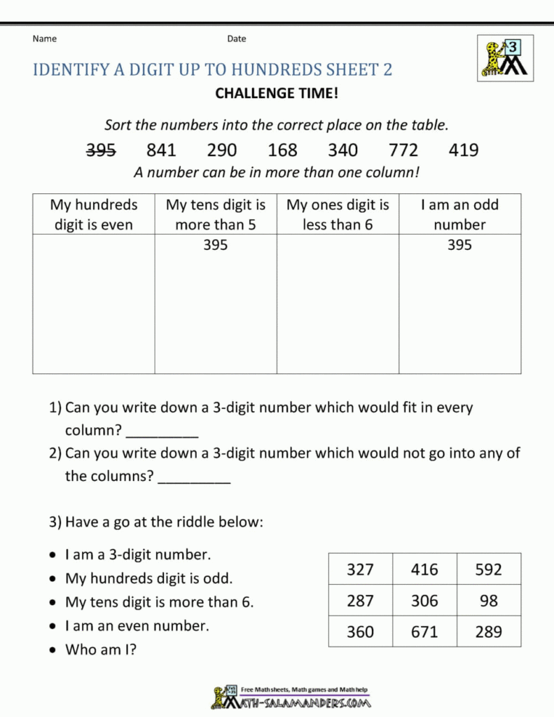 Second Grade Place Value Worksheets Db excel