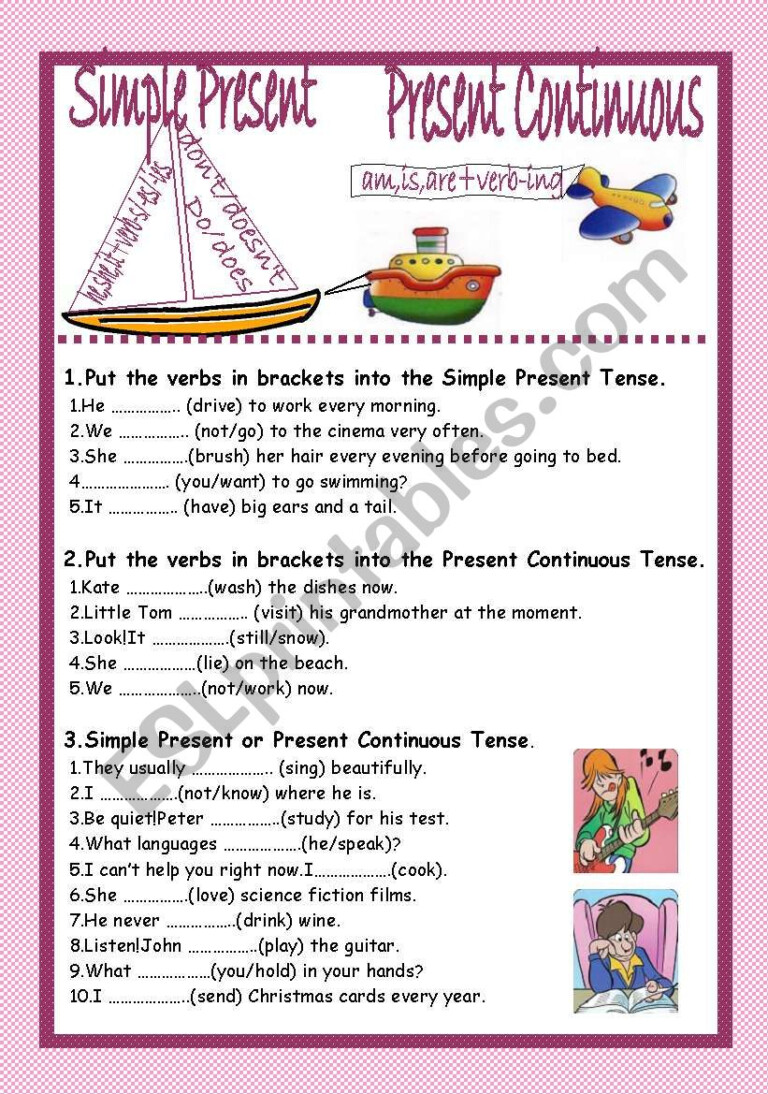 simple present tense adverbs of frequency places present continuous object pronouns