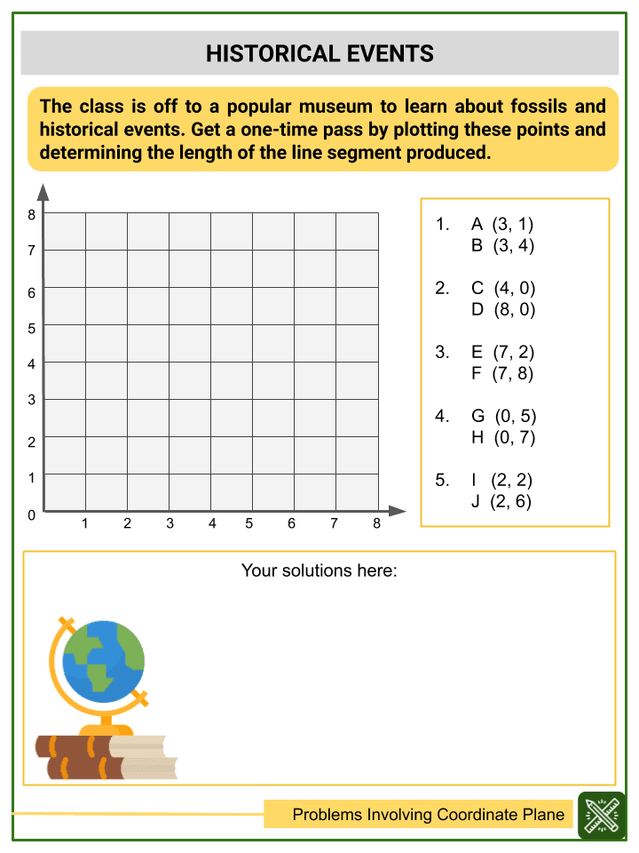 Solving Word Problems Involving Coordinate Plane 5th Grade Worksheets