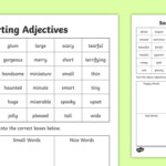 Sorting Adjectives Worksheet Easy To Print Twinkl