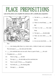 prepositions of place in spanish worksheet