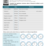 Telling Time In Spanish PDF Worksheet SpanishLearningLab