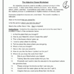The Adjective Clause Worksheet