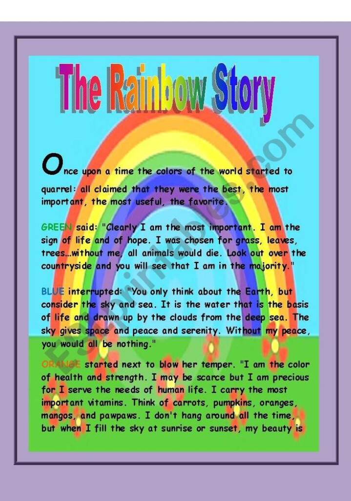 The Rainbow Story ESL Worksheet By stellina Rainbow Story 