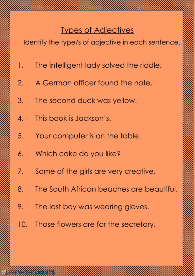 Adjective Or Adverb Worksheets With Answer Key Pdf