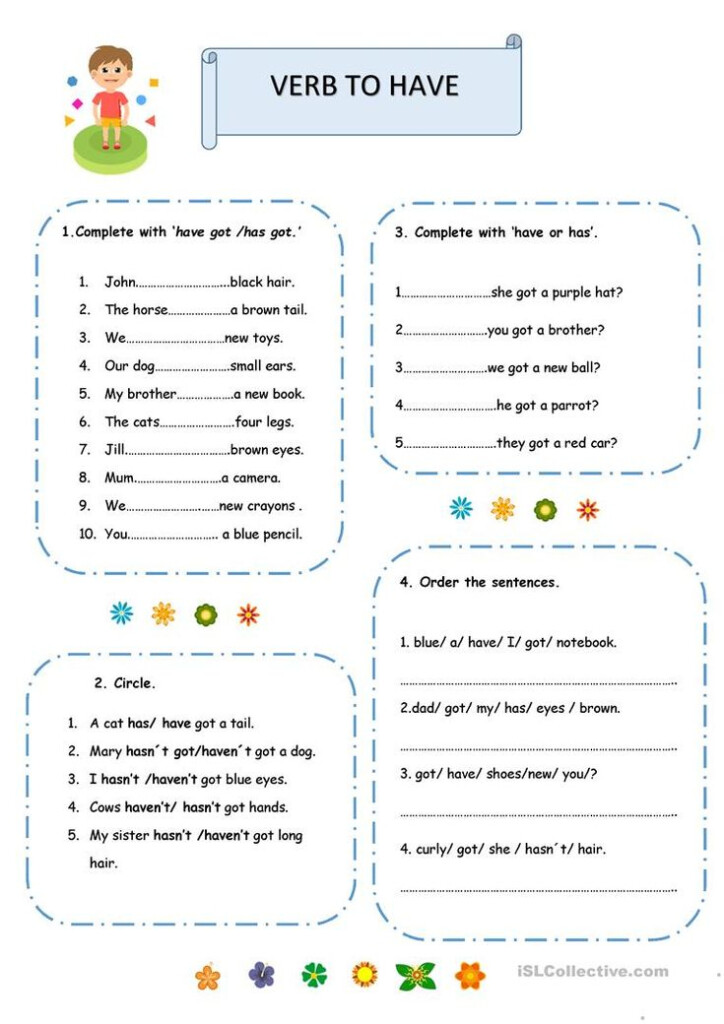 Verb To Have English ESL Worksheets For Distance Learning And 