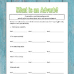 What Is An Adverb Free Beginning Adverb Worksheet For Kids