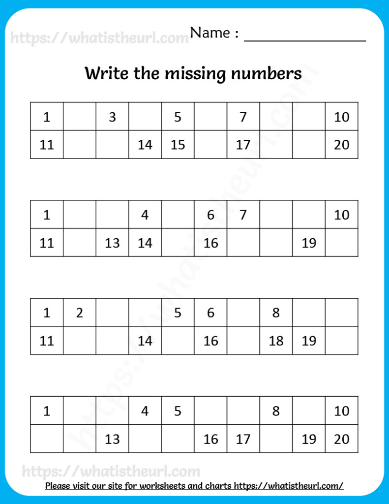 Write the missing numbers 2 Your Home Teacher